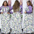 African women's clothing  european and american foreign trade plus size  socialite style high waist printed letter dress