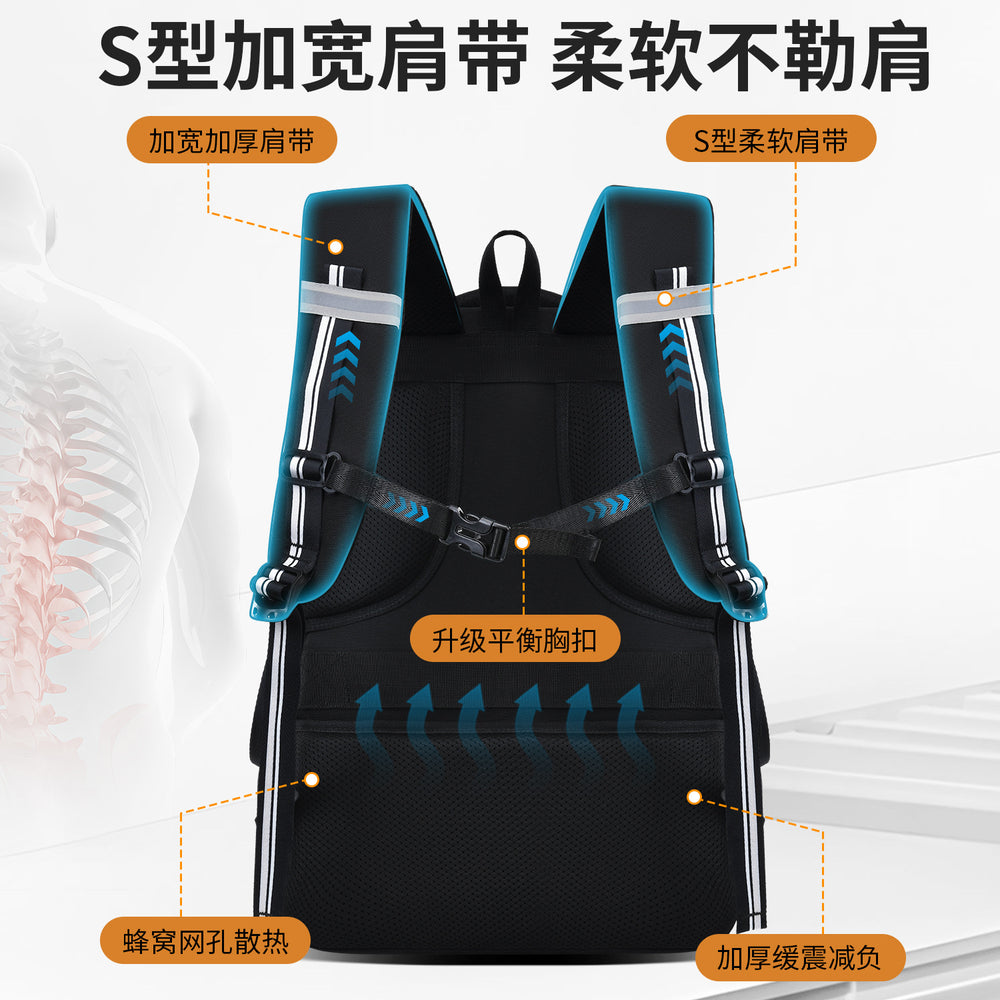 2026 new elementary and middle school boys' lightweight backpack - ergonomic, spine-supporting design for students - high school girls' large capacity, ultra-lightweight backpack