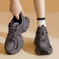 Women's shoes 2026 autumn new silver chunky platform height increasing dad shoes women's retro fashion casual sneakers trendy