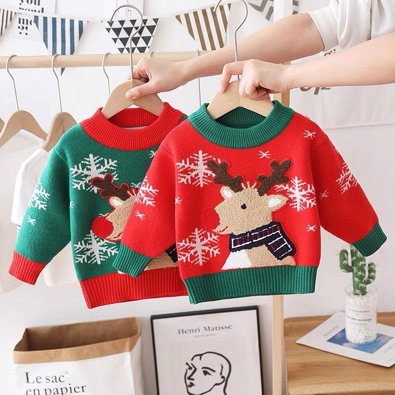 New arrivalkids sweater autumn wintergirl knitting shirt boys sweater children's heattech round neck bottom shirt wholesale