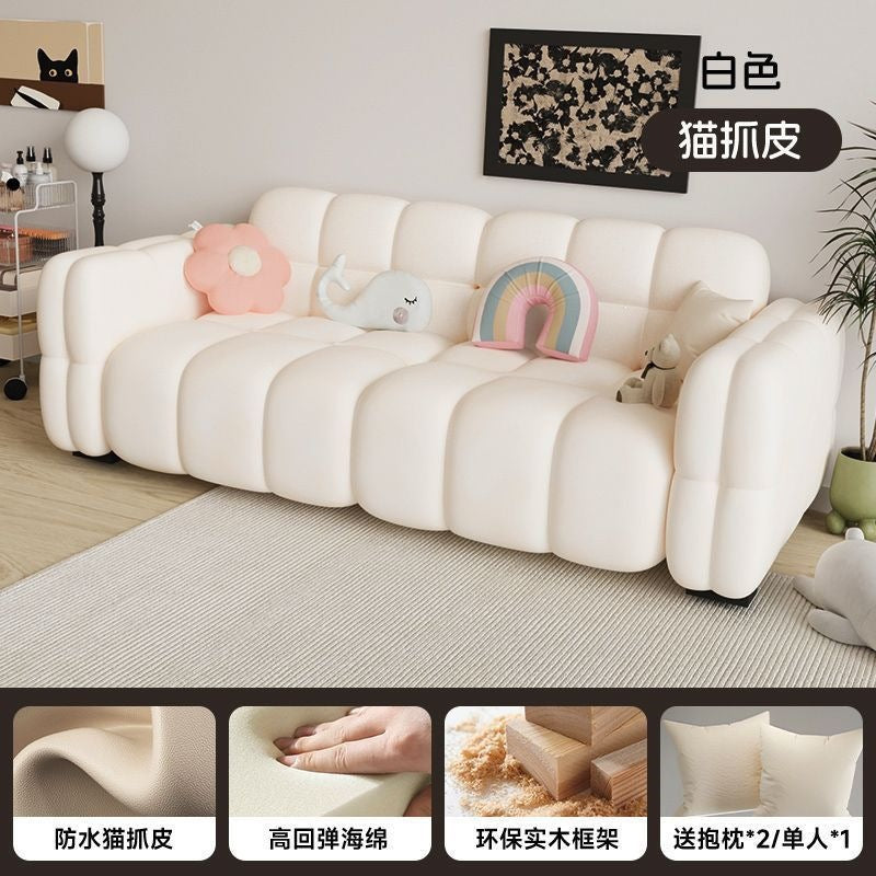 Marshmallow sofa living room new arrival small apartment casual fabric sofa double three person rental house b&b straight row sofa