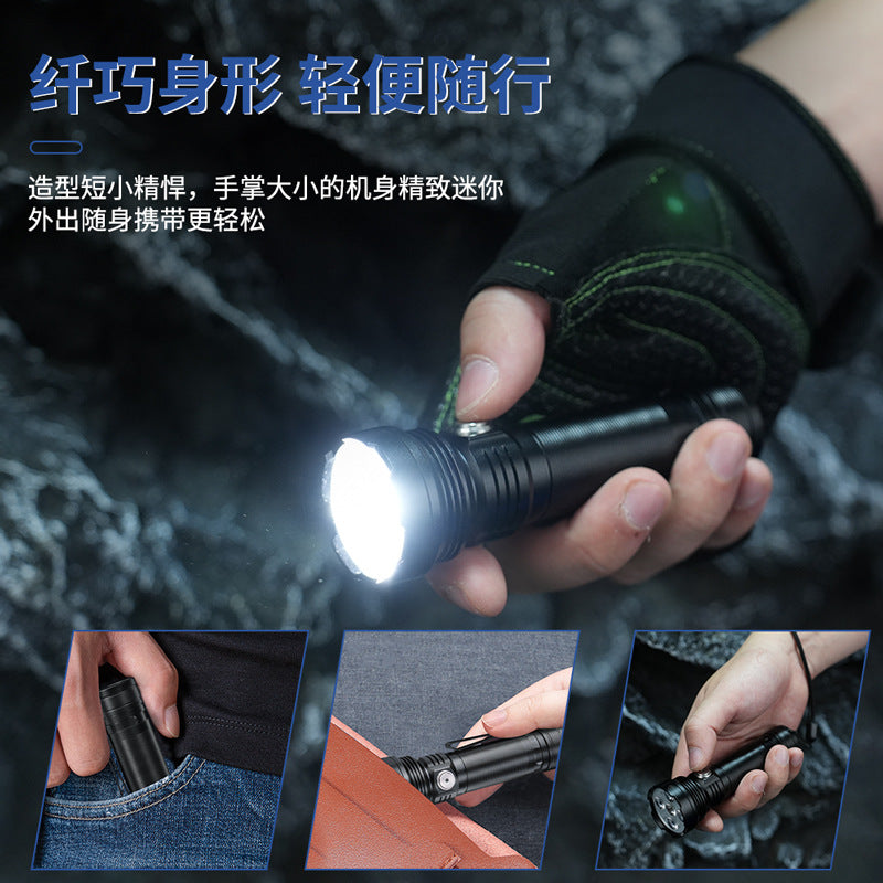 21700 flashlight strong light 2500 lumens Type-C charging super bright outdoor portable camping patrol emergency light