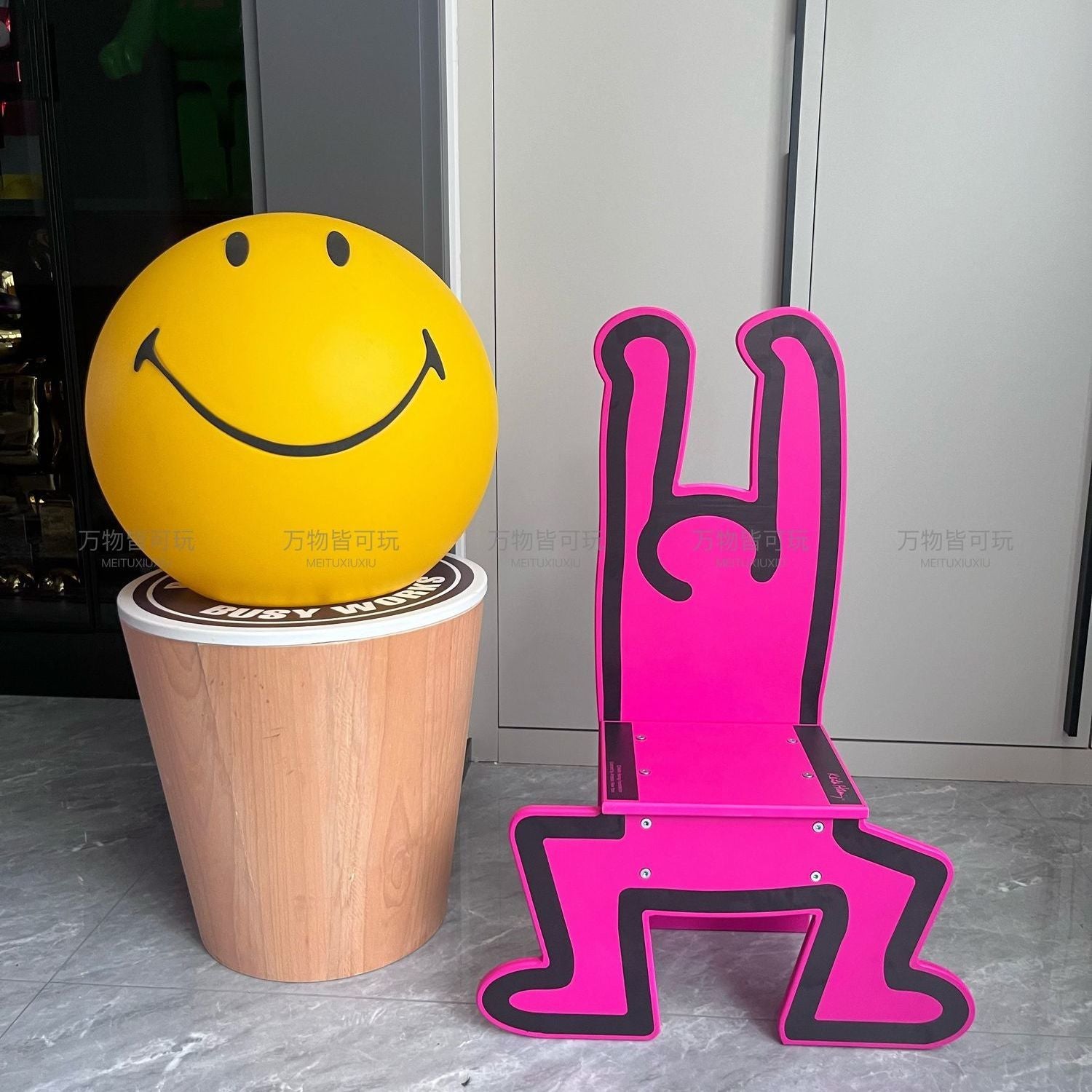 Art Fashion Chair Children's Back Chair Decorative Graffiti Art Chair Shaped Creative Stool