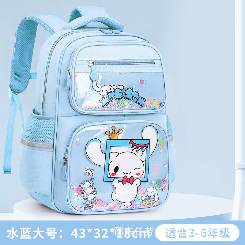 cartoon school backpack for elementary school students, grades 1-6 - quicksand cute girl kuromi fun backpack