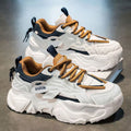 Popular men's shoes summernew arrival breathable sports casual running thick soleeasiest for matchwhite daddy trendy shoes