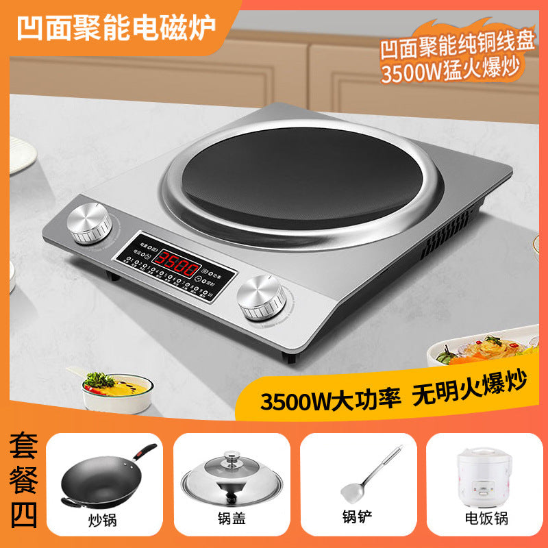 Concave induction cooker for home new arrival fire stove high power induction cooker commercial battery stove