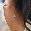 Women's blue eye amulet necklace - adjustable charm pendant, perfect gift for ladies and girls (for export)