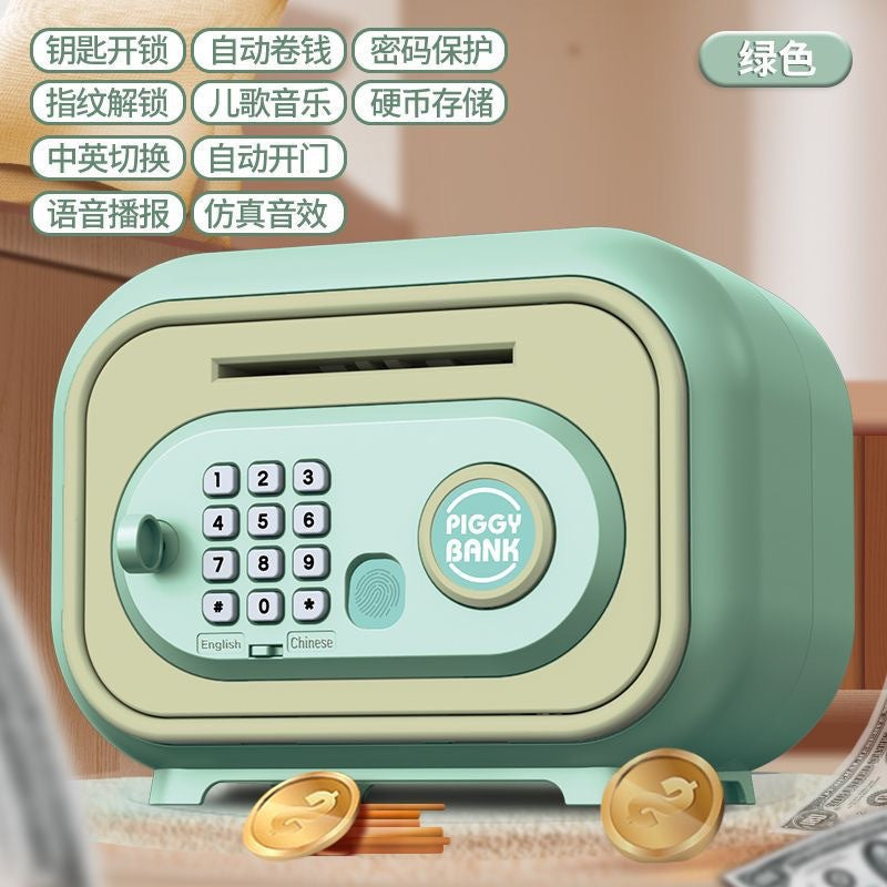 kids cartoon piggy bank multi-function large capacity dual-mode unlocking automatic sensor money-saving toy