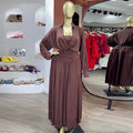 European and american style women's  autumn sweet & fresh collared batwing sleeve blouse with high-waisted slimming a-line midi skirt two-piece set
