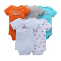 Dropshipping summer infant & toddler short-sleeve mixed color romper, triangle short-sleeve bodysuit, 5-piece set