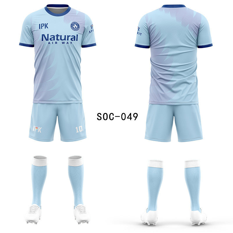 2025 new football jersey set men's football jersey team game jersey short-sleeved sports training jersey customization