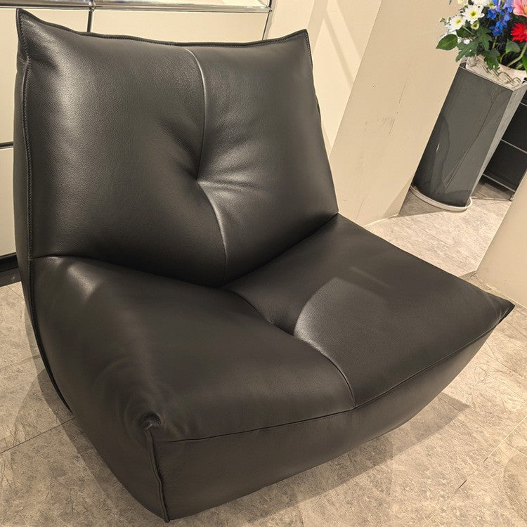 Casual chair recliner white ash solid wood feet living room balcony bedroom for home rest nap lazy small sofa chair