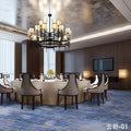 Custom carpets for hotel banquet halls, corridors, and aisles - fire-retardant, full-spread nylon printed carpets for restaurants and dining rooms