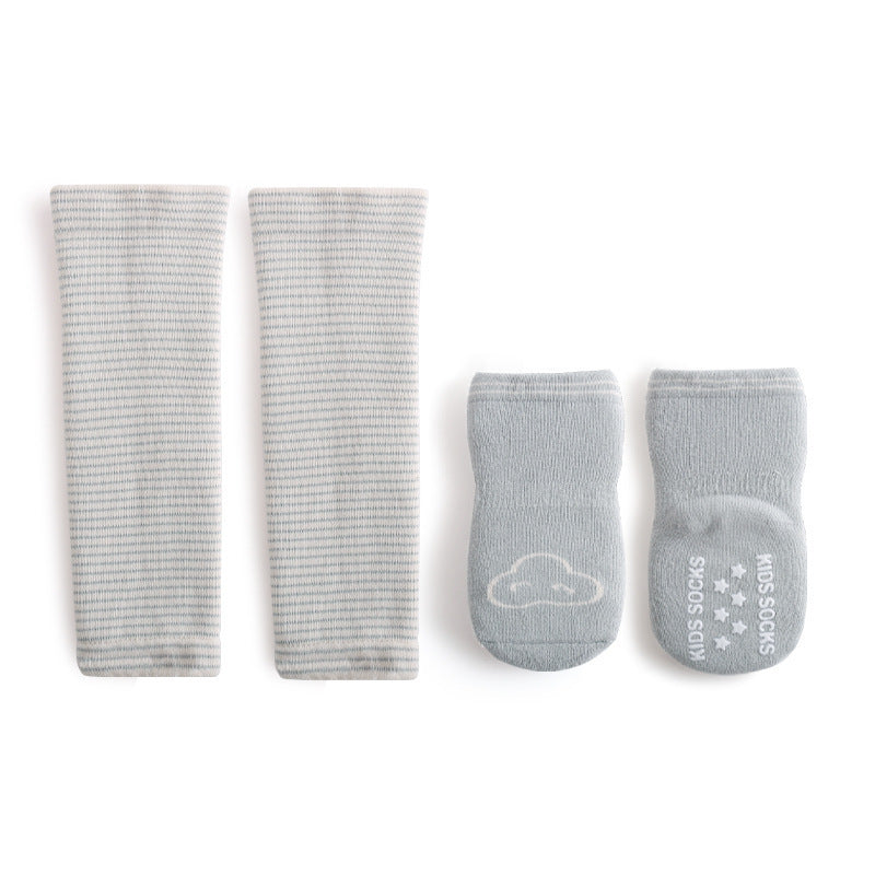 Babibele autumn/winter collection: premium baby knee-high socks set - fleece-lined, extra thick, anti-slip terry socks with grip