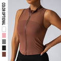 Lulu-inspired yoga tank top: seamless, high-end, zippered sleeveless vest for women - perfect for workout, fitness, and concealing underarm fat