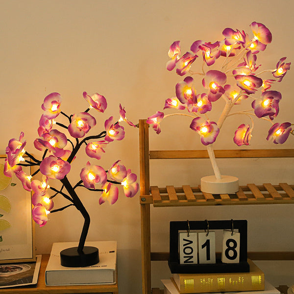 LED Phalaenopsis tree lamp, tree-shaped flower lamp, branch lamp string girl girlfriend bedroom bedside table lamp night lamp