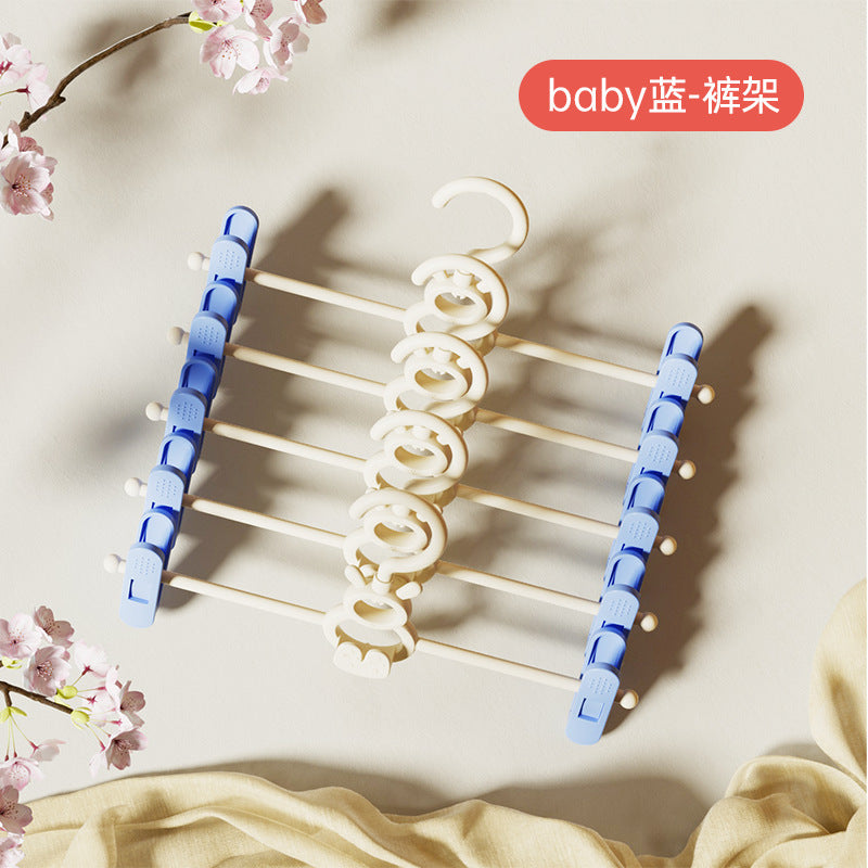 Plastic children's clothes hanger for home retractable clothes support baby non-slip clothes support baby clothes drying rack