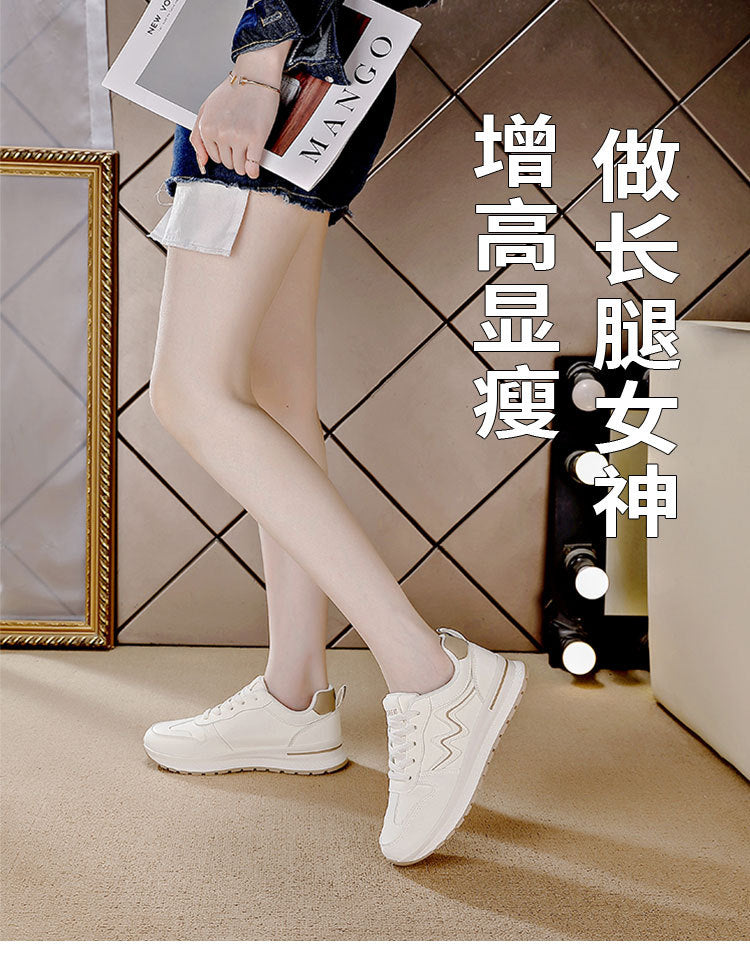 Women's leather sneakers - new autumn 2025 collection: casual, versatile, lightweight flat running shoes for outdoor travel