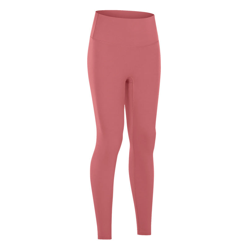 Dianqian new arrival nude fitness pants women's no embarrassing line high waist sports hip lifting stretch yoga pants d19108-2