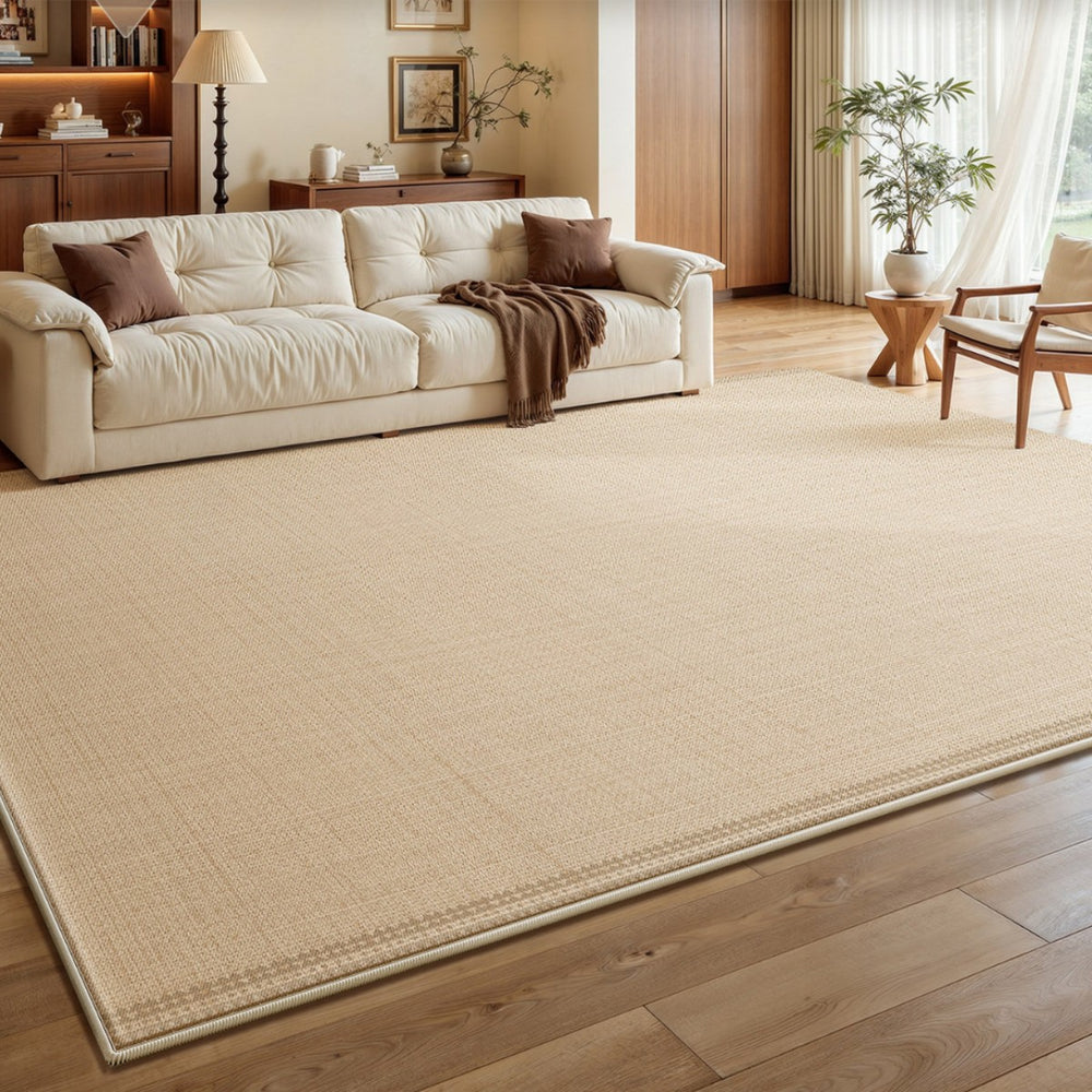 Cooling mat rug for living room, vintage style, summer ice silk, wash-free, wipeable, sofa coffee table, high-end light luxury floor mat, stain-resistant