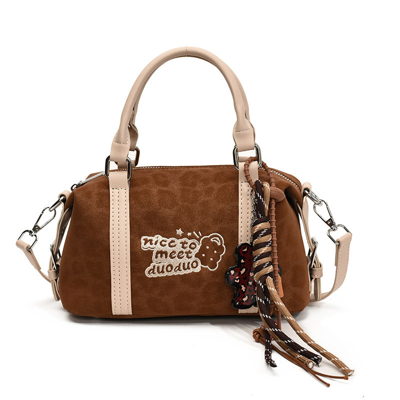 Niche styleretro pillow bag 2025new arrivalfall and winterfashion leopard print handbag classy cartoon shoulder crossbody bag