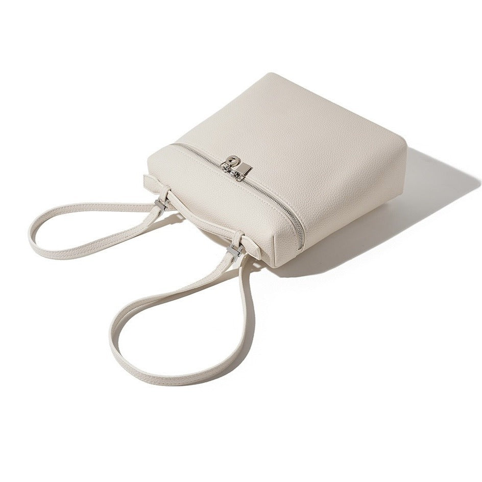 Bagofparody backpack - women's versatile, high-end, niche design backpack - white, college style, commute-friendly