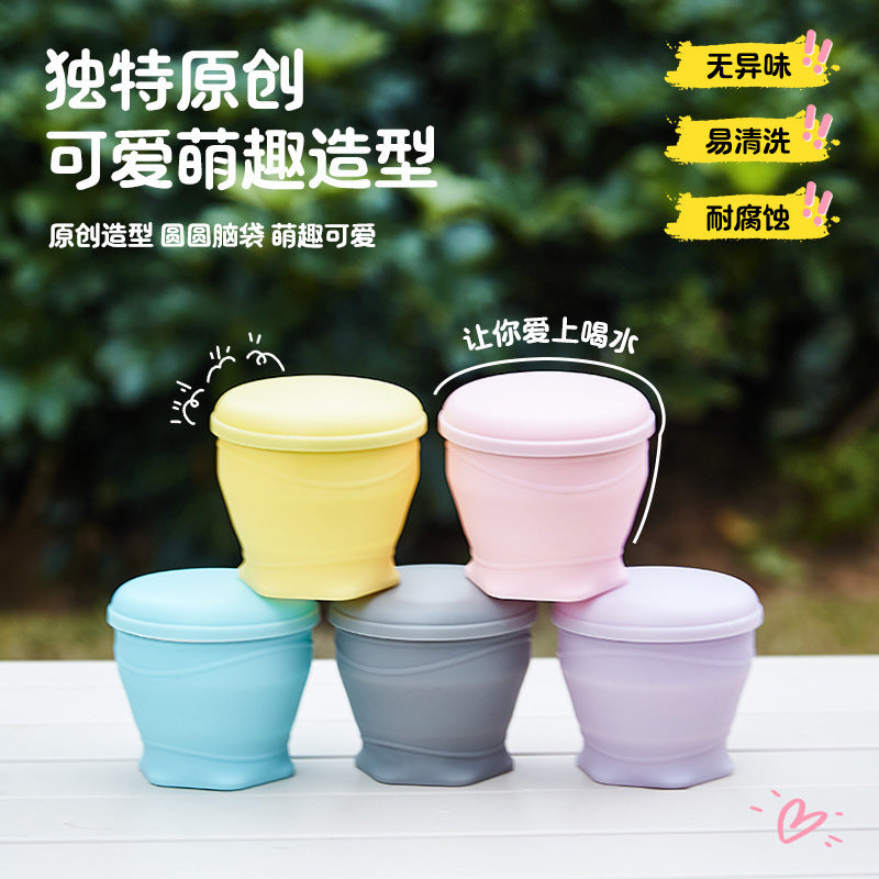 2025 new cross-border silicone macaron cup - cute & fun foldable water bottle, 180ml - promotional gift