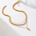 Cross pendant necklace wholesale cross-border metal jewelry women's stylish fashion cold style multi-layered clavicle chain