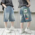 Kids' summer denim shorts - 7/8 length,  new collection, denim summer outfit for mid-to-large children, cool boys' clothing
