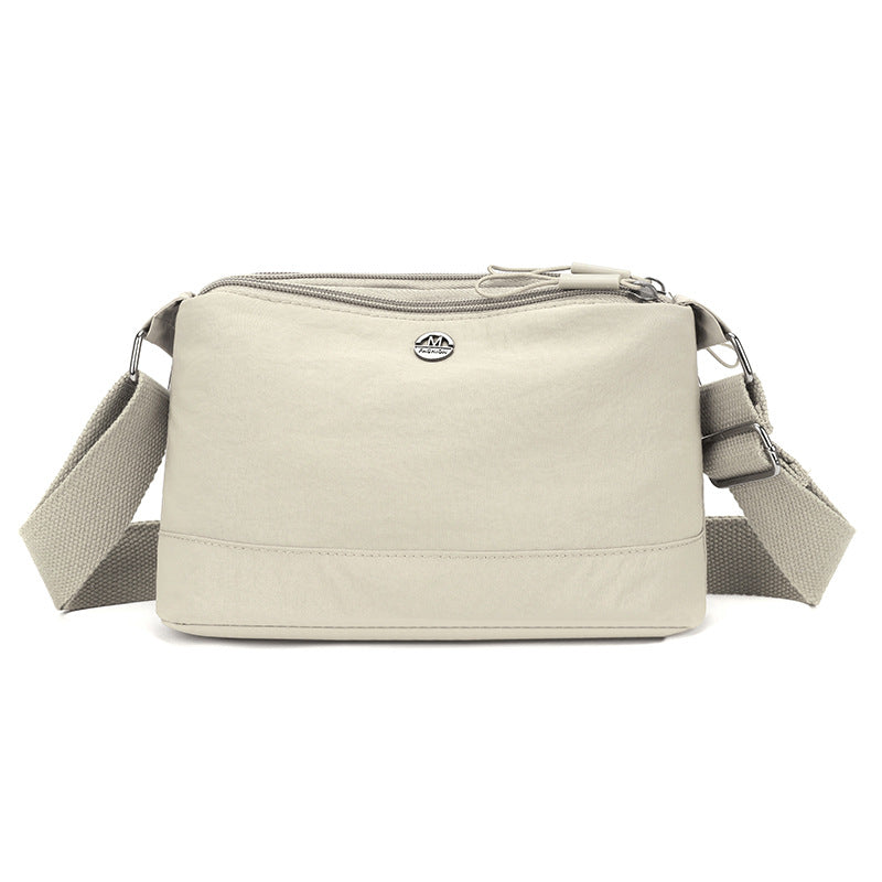Simple casual nylon messenger bag women's  new lightweight shoulder bag multi-layer storage Korean version of foreign style small square bag