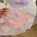 Girls' camisole dress -  new summer collection - sleeveless princess style with lace trim, cute cartoon design, and stylish camisole dress