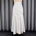 Elegant and slimming midi skirt - versatile white fishtail skirt for everyday wear, dates, parties, and gatherings
