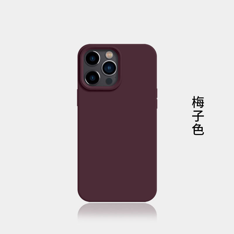 Suitable for iphone16pro liquid silicone mobile phone case new arrival apple 15 large hole all-inclusive 2 pure color protective cover soft