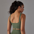 New arrival cross-border fashion seamless knittingpure color dot suspender beautiful back bra sports running fitness wear vest for women