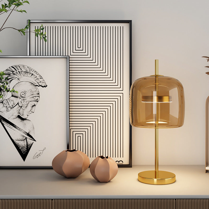 Modern minimalist glass table lamp - nordic style, light luxury design for master bedroom, living room, bedroom bedside - soft decoration design accent table lamp