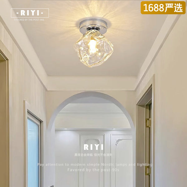 [Strict selection] Ice cube corridor aisle light Internet celebrity explosion stone glass atmosphere creative Nordic entrance entrance light
