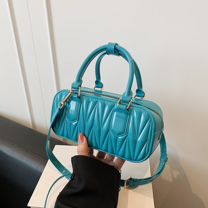 Foreign trade niche design bag women's 2025 new summer messenger bag casual portable jelly rhombus pillow bag