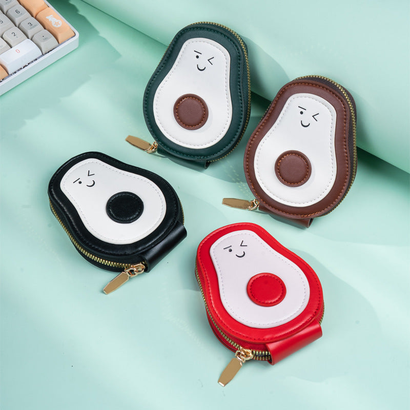 Organ card bag, certificate, new PU avocado mini cute change bag, multi-card storage, large-capacity bank card