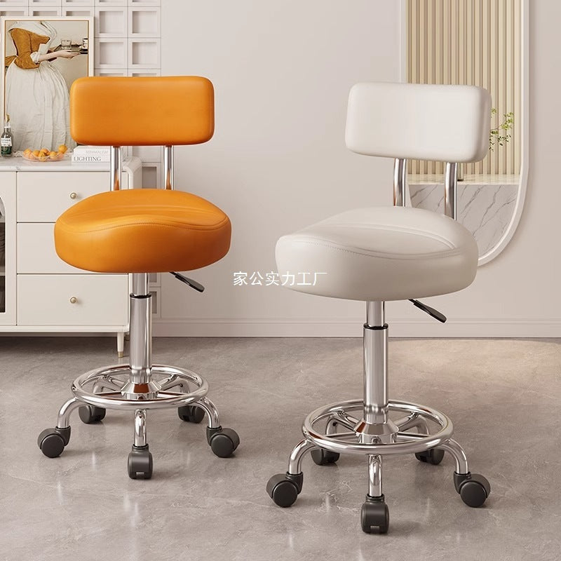 Saddle Chair Kitchen Cooking Chair Front Desk Cashier High Stool Universal Wheel Lifting Chair Beauty Barber Stool