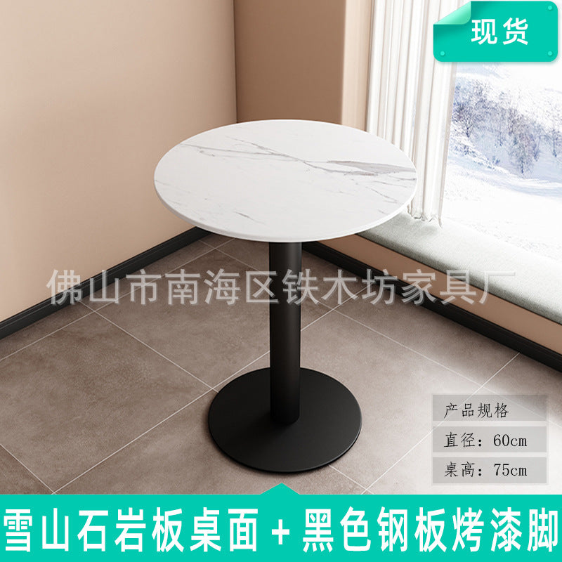 Customized commercial slate dining table simple table bar milk tea fast food restaurant canteen rectangular table apartment negotiation table and chairs