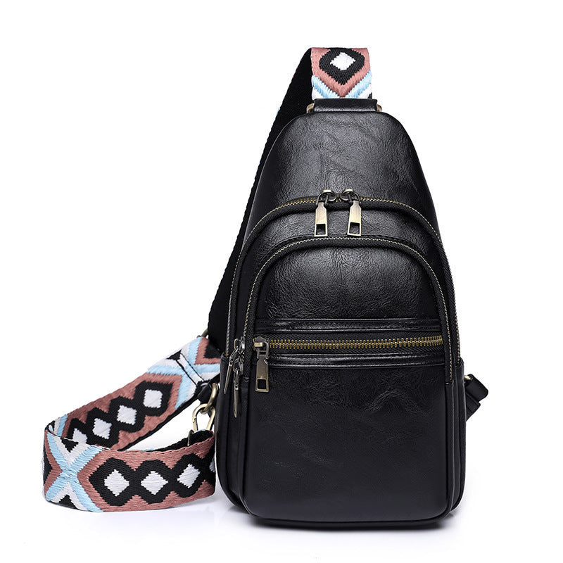 Foreign trade bags women's messenger bag new  breast bag women's PU soft leather retro messenger mobile phone change bag