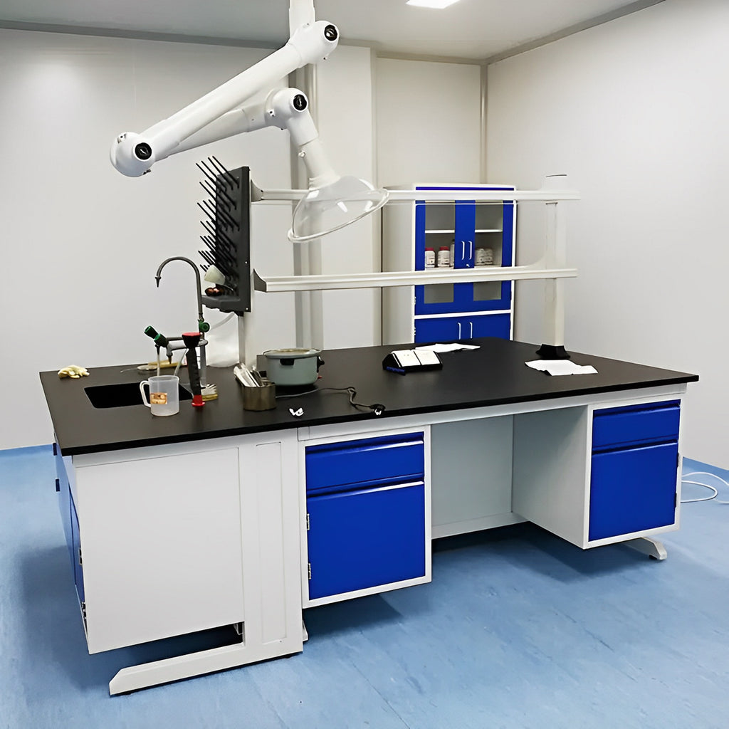 Laboratory workbench Steel and wood experimental bench All-steel laboratory workbench Experimental table PP test bench Central bench