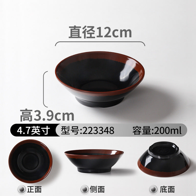 Melamine tableware plate commercial hot pot restaurant serving plate restaurant restaurant plate retro nostalgic barbecue side dish plate