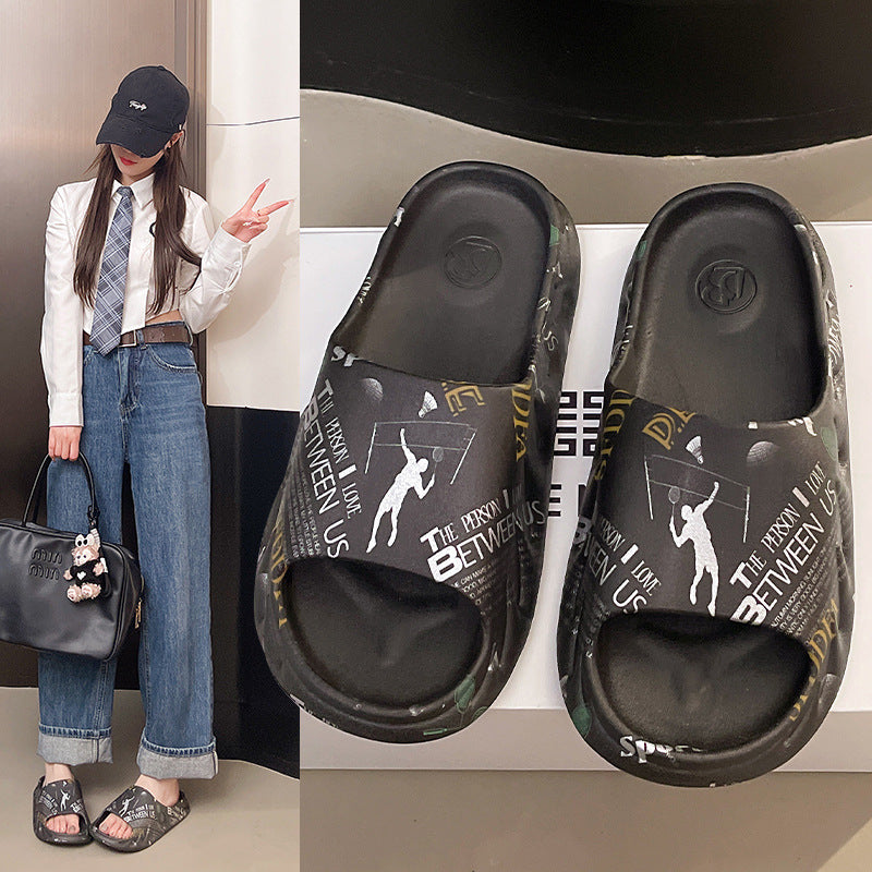 2024 summer new sports ping pong basketball flip-flops - unisex couple's home slippers for outdoor wear - cross-border