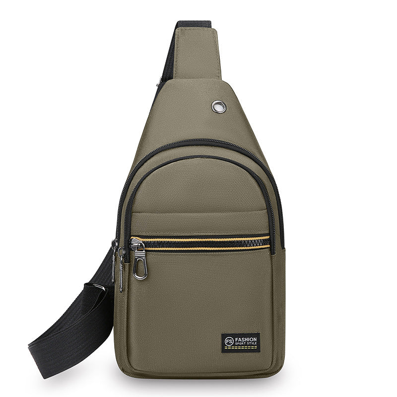 Breast bag 2025 new Oxford cloth messenger bag outdoor simple casual wear-resistant mobile phone bag men's lightweight shoulder bag