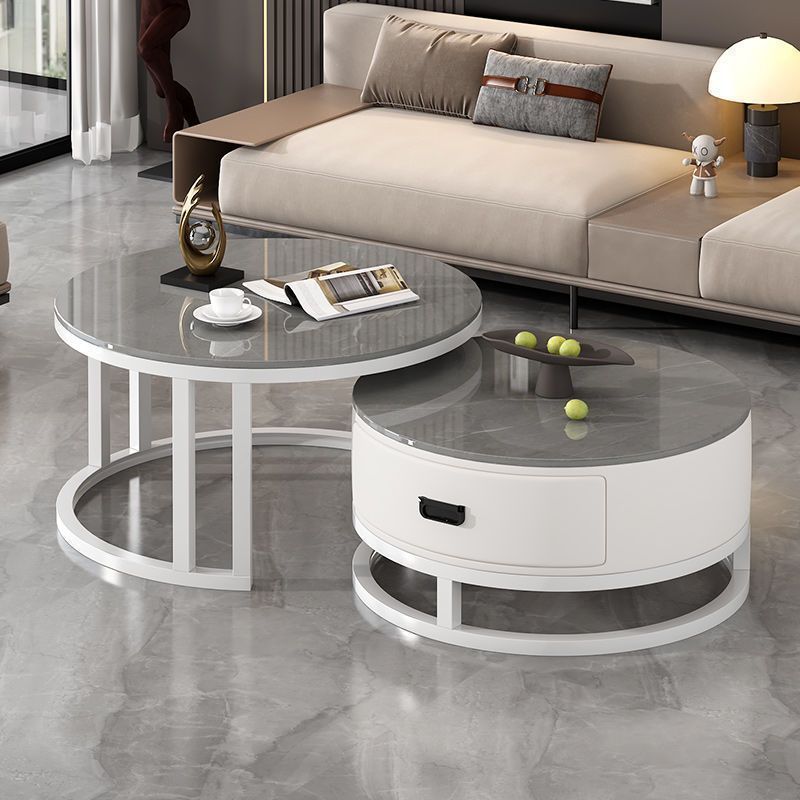 Rock slab coffee table living room for homeaccessible luxury modern casual rental house new arrival tea table oval popular small apartment tea