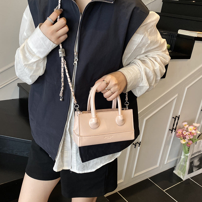 Premium chain box portable small square bag women's 2025  new fashionable versatile exquisite shoulder oblique span bag