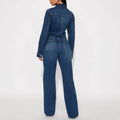 Fashion jumpsuit women's new arrival hot-selling elastic silmslimming look jumpsuit washed elegantwork clothing denim jumpsuit