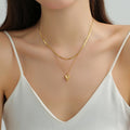 creative retro alloy heart pendant earrings fashionelegant heart-shaped stacking chain necklace gold