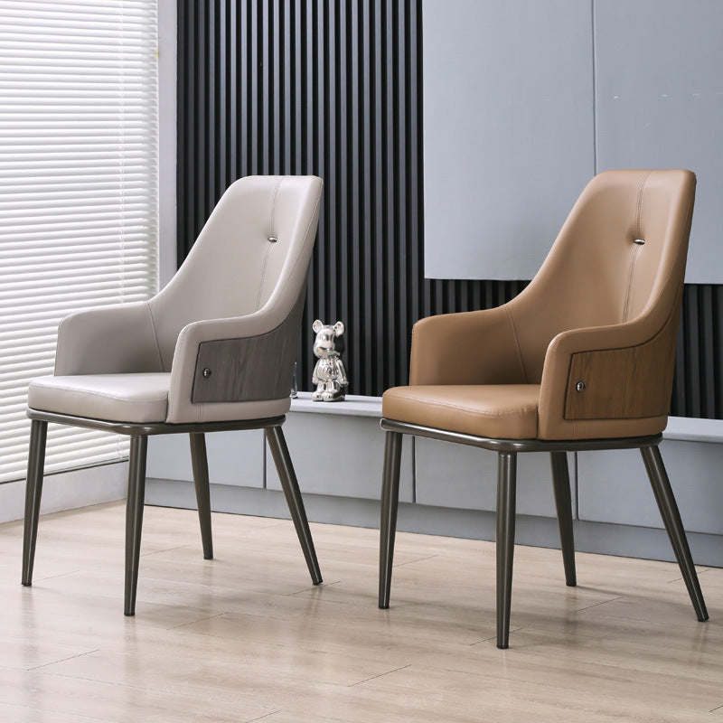 Dining chair home dining table chair nordic light luxury high-end backrest stool living room casual mahjong chair hotel soft chair